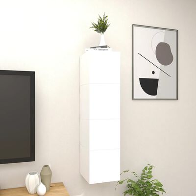 vidaXL 4 db fehér falra szerelhető TV-szekrény 30,5 x 30 x 30 cm