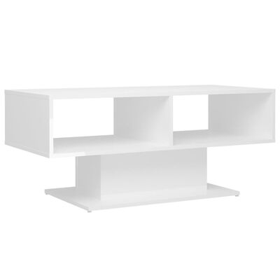 vidaXL magasfényű fehér forgácslap dohányzóasztal 103,5 x 50 x 44,5 cm