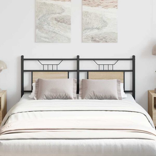 vidaXL sonoma t&ouml;lgy sz&iacute;nű szerelt fa &eacute;s ac&eacute;l fejt&aacute;mla 137 cm