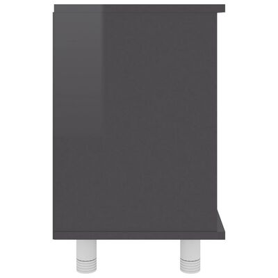 vidaXL magasfényű szürke forgácslap fürdőszobaszekrény 60x32x53,5 cm