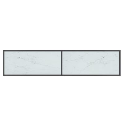 vidaXL fehér edzett üveg tálalóasztal 160 x 35 x 75,5 cm