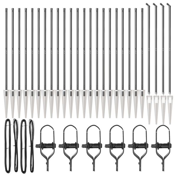 vidaXL Kerítésoszlop Egyéb 26 pcs Szürke 3,2 x 3,2 x 140 cm Acél