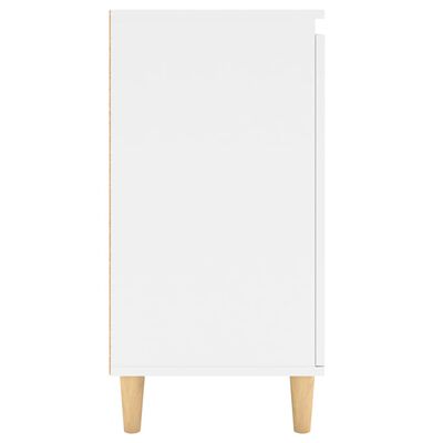 vidaXL fehér forgácslap tálalószekrény tömör falábakkal 60x35x70 cm