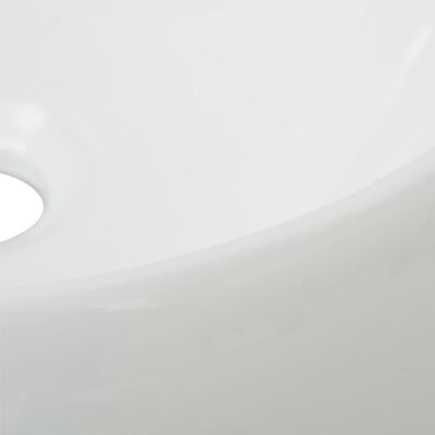 vidaXL kerek fehér fürdőszobai kerámia mosdókagyló keverőcsappal