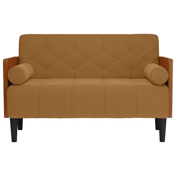 vidaXL barna b&aacute;rsony loveseat kanap&eacute; p&aacute;rn&aacute;kkal 110 cm