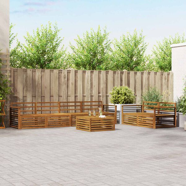 vidaXL K&uuml;lt&eacute;ri kanap&eacute; szett 7 pcs Term&eacute;szetes