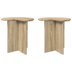 vidaXL Oldal asztal 2 db Sonoma T&ouml;lgy &Oslash; 39 x 38 cm Szerelt Fa