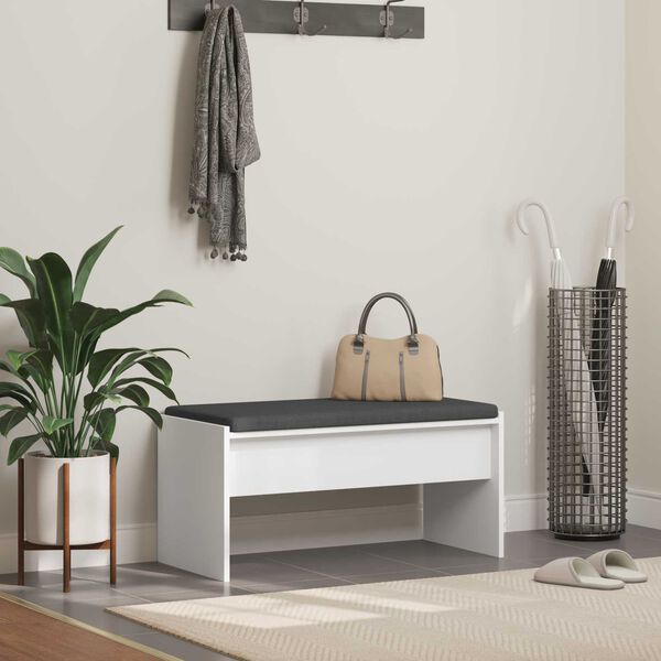 vidaXL Előt&eacute;r pad p&aacute;rn&aacute;val Feh&eacute;r 80 x 38 x 46 cm