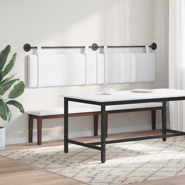 vidaXL Fali Fejt&aacute;mla Falra szerelhető Feh&eacute;r 210 x 55 x 5 cm sz&ouml;vet