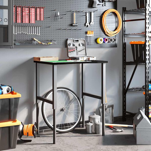 vidaXL sötétbarna tömör tölgyfa munkapad 80 x 60 x (71,5-98) cm