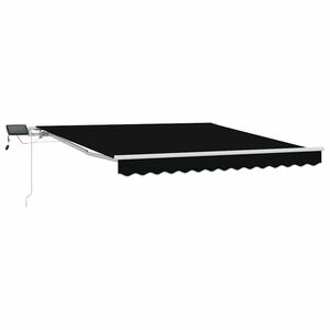 vidaXL Beh&uacute;zhat&oacute; napellenző Fekete 350 x 250 cm Sz&ouml;vet &eacute;s Alum&iacute;nium