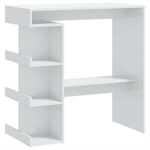 vidaXL magasf&eacute;nyű feh&eacute;r b&aacute;rasztal t&aacute;rol&oacute;polccal 100 x 50 x 101,5 cm