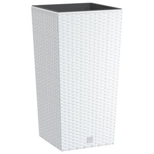 vidaXL kivehető belsővel rendelkező feh&eacute;r vir&aacute;gtart&oacute; 11/26,5 l PP rattan
