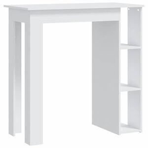 vidaXL feh&eacute;r szerelt fa b&aacute;rasztal polccal 102 x 50 x 103,5 cm