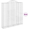 vidaXL 14 db &iacute;ves horganyzott vas gabion kos&aacute;r 200x30x200/220 cm