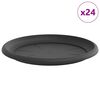 vidaXL Kerek Vir&aacute;g T&aacute;lca 24 pcs Fekete &Oslash; 27 x 2,5 cm Műanyag