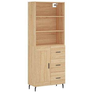 vidaXL sonoma t&ouml;lgy szerelt fa magasszekr&eacute;ny 69,5 x 34 x 180 cm