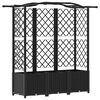 vidaXL Magas&iacute;tott &Aacute;gy Trellis-szel &eacute;s Tetővel Fekete 163 x 40 x 138 cm
