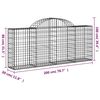 vidaXL 7 db íves horganyzott vas gabion kosár 200x30x80/100 cm