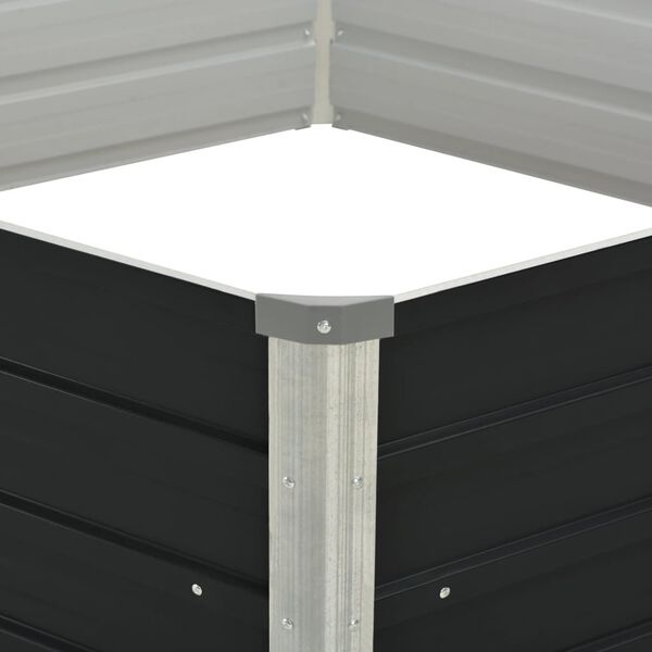vidaXL antracitsz&uuml;rke horganyzott ac&eacute;l kerti magas&aacute;gy&aacute;s 129x129x45 cm