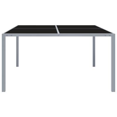 vidaXL szürke acél és üveg kerti asztal 130 x 130 x 72 cm