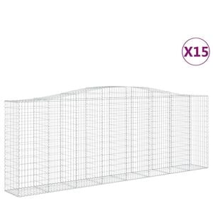 vidaXL 15 db &iacute;ves horganyzott vas gabion kos&aacute;r 400x50x140/160 cm