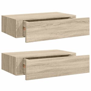 vidaXL 2 db t&ouml;lgysz&iacute;nű MDF falra szerelhető fi&oacute;kos polc 40x23,5x10 cm