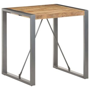 vidaXL t&ouml;m&ouml;r nyers mang&oacute;fa &eacute;tkezőasztal 70 x 70 x 75 cm