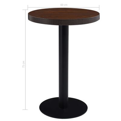 vidaXL sötétbarna MDF bisztróasztal 60 cm