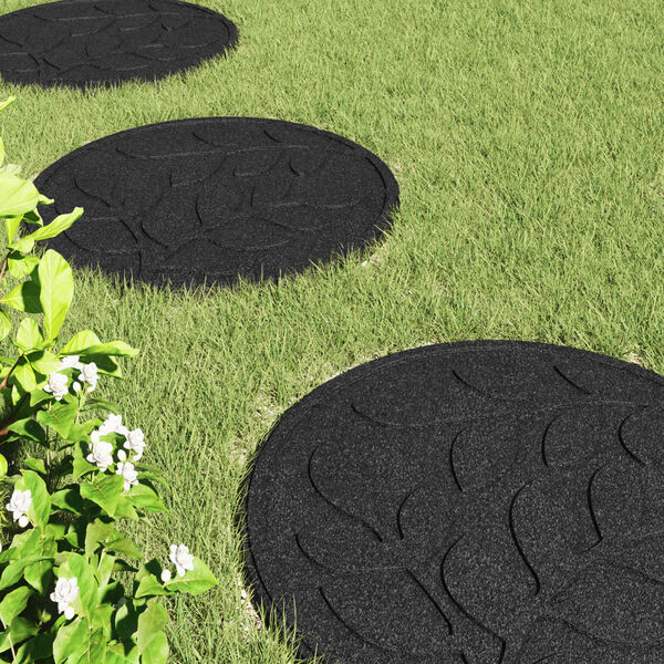 vidaXL L&eacute;pőkő 6 pcs Fekete &Oslash; 44 x 2 cm Gumi