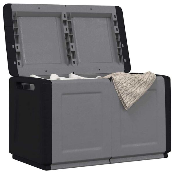 vidaXL sötétszürke-fekete kerti tárolóláda 96 x 53 x 57 cm 230 L