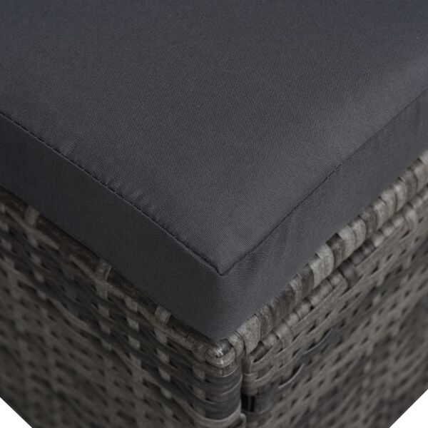 vidaXL 9 r&eacute;szes antracitsz&uuml;rke kerti polyrattan &uuml;lőgarnit&uacute;ra p&aacute;rn&aacute;kkal