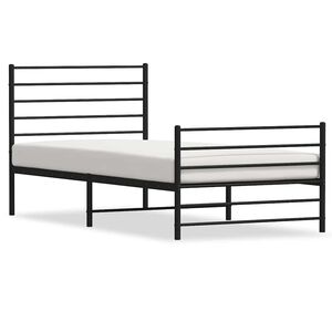vidaXL fekete f&eacute;m &aacute;gykeret fej- &eacute;s l&aacute;bt&aacute;ml&aacute;val 80 x 200 cm
