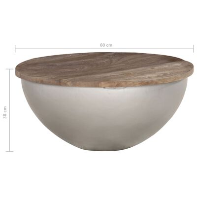 vidaXL tál alakú tömör mangófa dohányzóasztal Ø60 cm