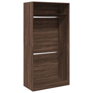 vidaXL barna t&ouml;lgy sz&iacute;nű szerelt fa ruh&aacute;sszekr&eacute;ny 100 x 50 x 200 cm