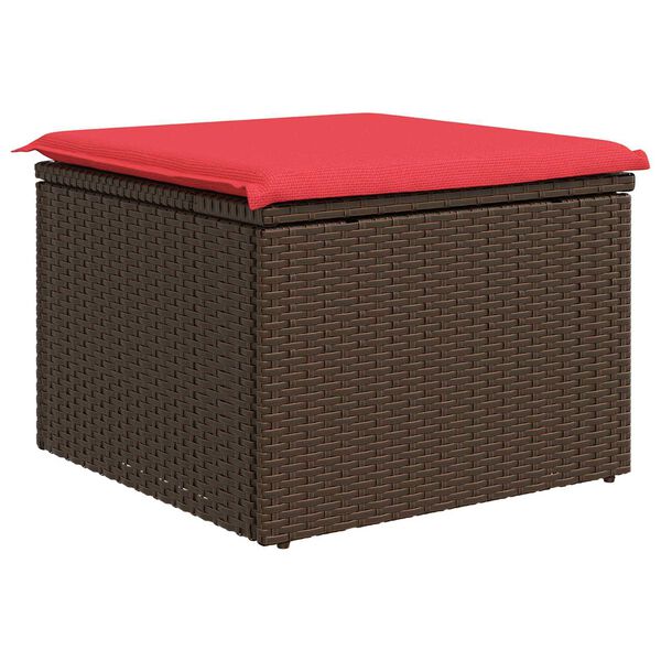 vidaXL barna polyrattan kerti &uuml;lőke p&aacute;rn&aacute;val 55 x 55 x 37 cm