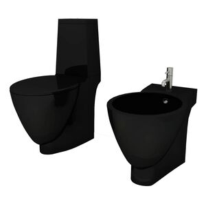 Fekete ker&aacute;mia WC &eacute;s bid&eacute; szett