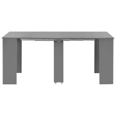 vidaXL magasfényű szürke kihúzható étkezőasztal 175 x 90 x 75 cm