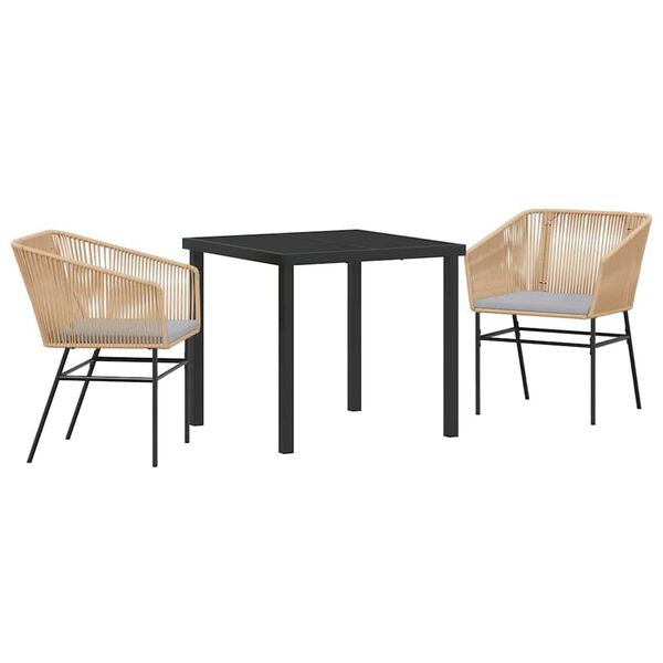 vidaXL Kert &eacute;tkező szett p&aacute;rn&aacute;val 3 pcs Barna Porsz&oacute;rt ac&eacute;l