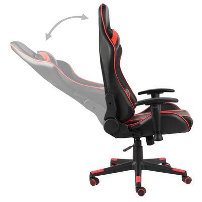 vidaXL piros PVC forgó gamer szék