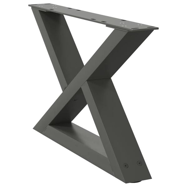 vidaXL 2 db antracitsz&uuml;rke ac&eacute;l doh&aacute;nyz&oacute;asztal l&aacute;b 50 x (30-31,3) cm