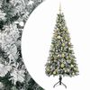 vidaXL Műkar&aacute;csonyfa g&ouml;mbbel 120 cm 150 LED Meleg feh&eacute;r PVC &eacute;s f&eacute;m