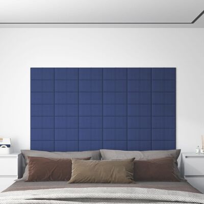 vidaXL 12 db kék szövet fali panel 30 x 15 cm 0,54 m²