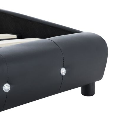 vidaXL fekete műbőr ágykeret 160 x 200 cm