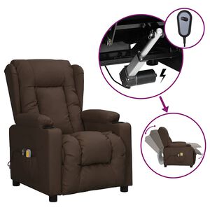vidaXL barna műbőr elektromos massz&aacute;zsfotel