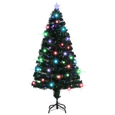 vidaXL száloptikás megvilágított karácsonyfa állvánnyal 150 cm