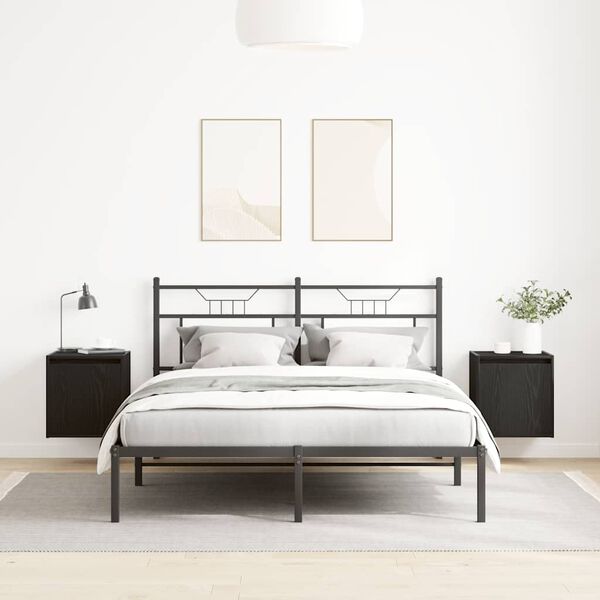 vidaXL 2 db fekete falra szerelhető &eacute;jjeliszekr&eacute;ny 38x34x40 cm