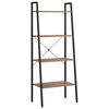 vidaXL 4 szintes s&ouml;t&eacute;tbarna &eacute;s fekete &aacute;ll&oacute;polc 56 x 35 x 140 cm