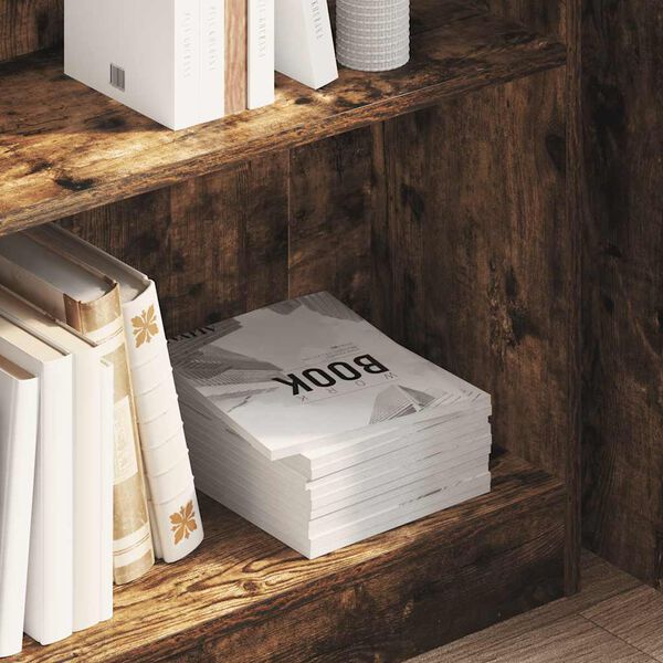 vidaXL f&uuml;st&ouml;s t&ouml;lgy sz&iacute;nű szerelt fa k&ouml;nyvszekr&eacute;ny 80 x 24 x 76 cm