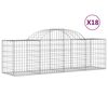 vidaXL 18 db íves horganyzott vas gabion kosár 200x50x60/80 cm